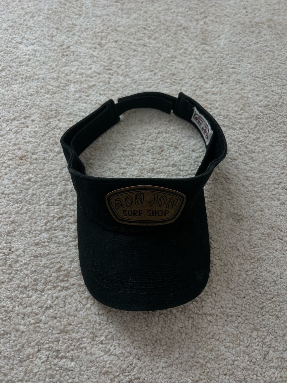 Ron Jon Black Visor with Brown Surf Shop Patch